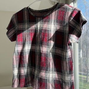 Plaid brandy Melville baby tshirt